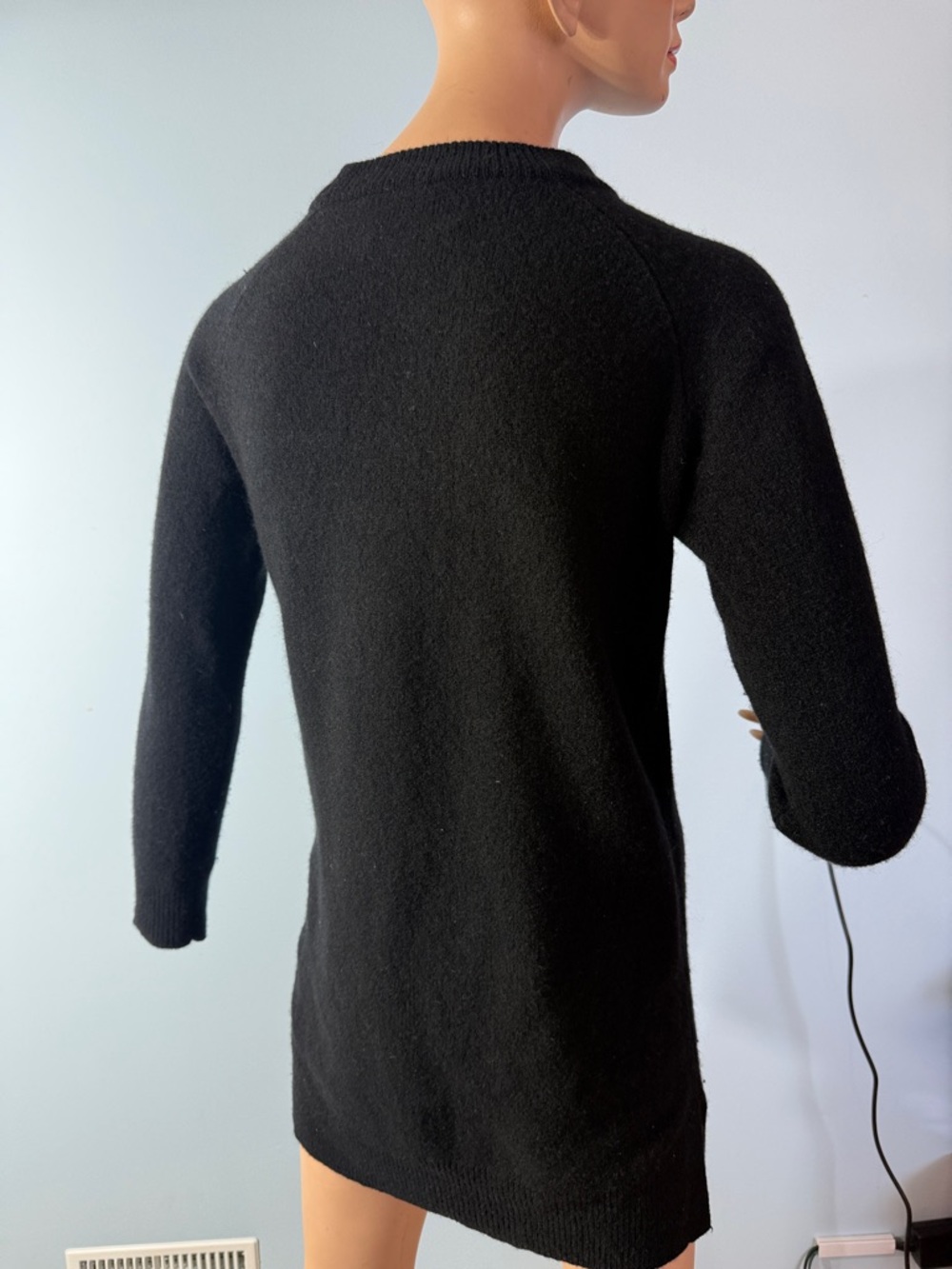 Roots Fine Merino Wool Sweater Dress Black Size S Long Sleeve - Picture 11 of 12